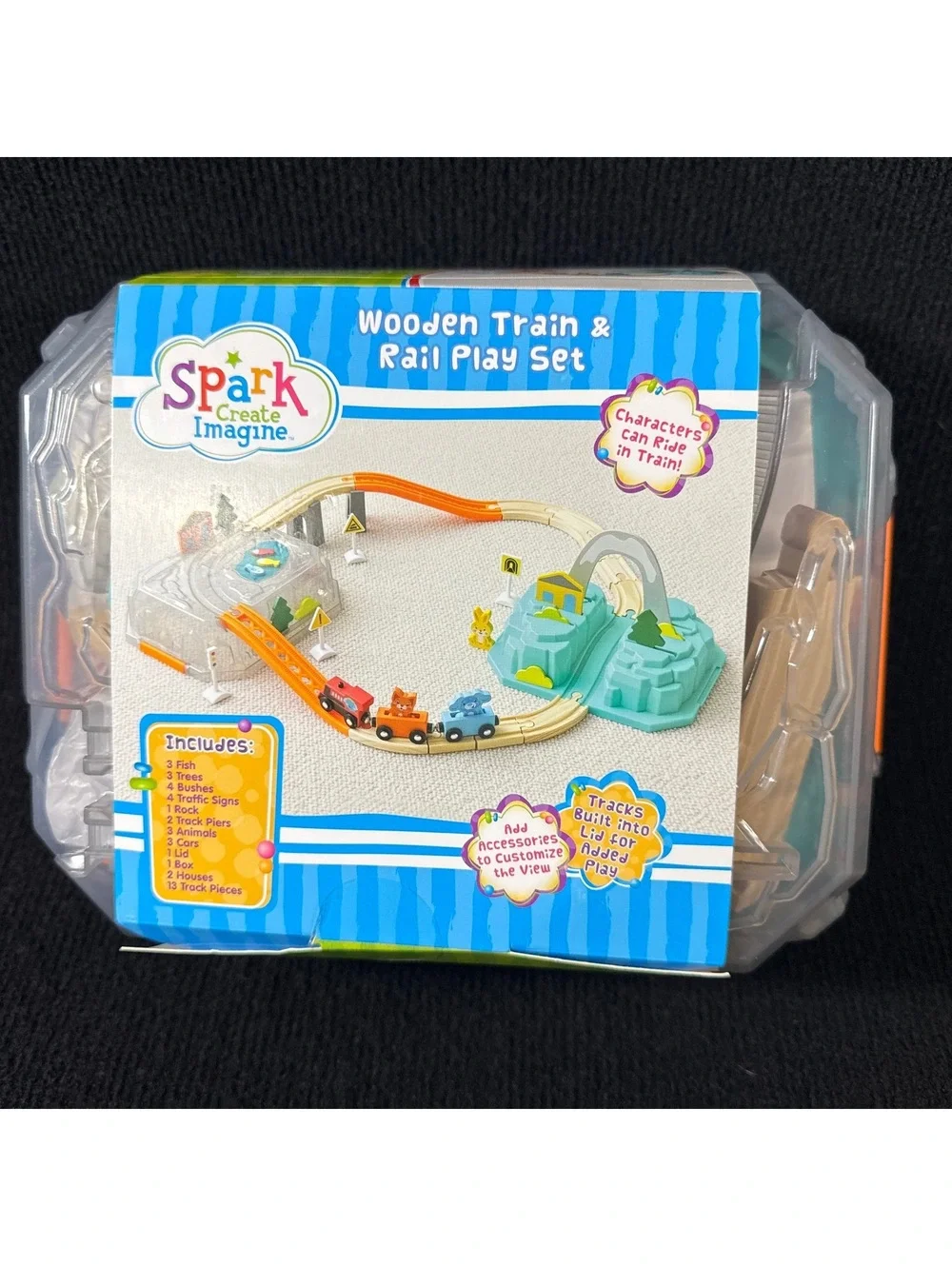 Spark Create Imagine Wooden Train & Rail Play Set